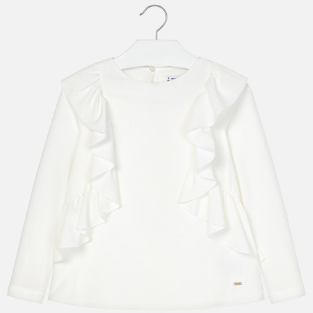 Majica z dolgimi rokavi z naborki za punce - Mayoral