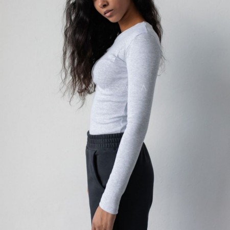 Bombažna majica Moody Light gray pink - By Marsala