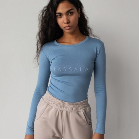 Bombažna majica Moody Classic blue - By Marsala