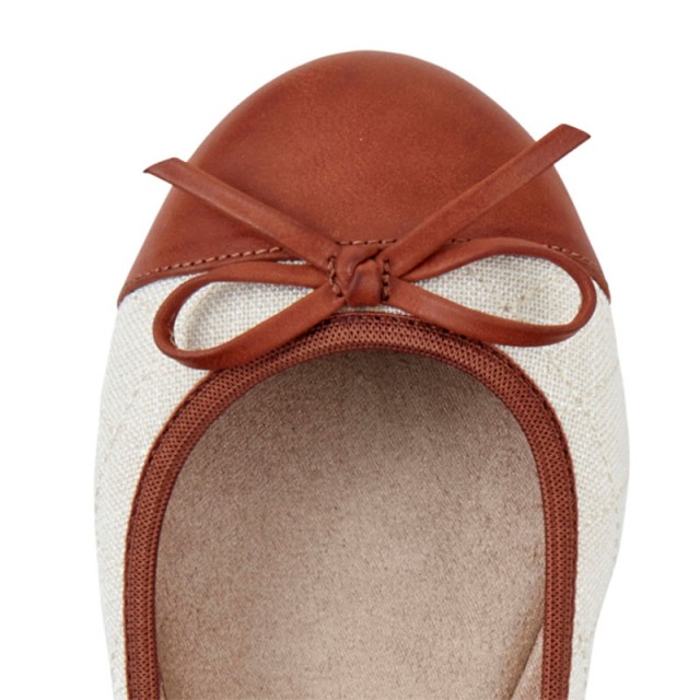 Balerinke Olivia v Cream/Chestnut barvi za ženske - Butterfly Twists