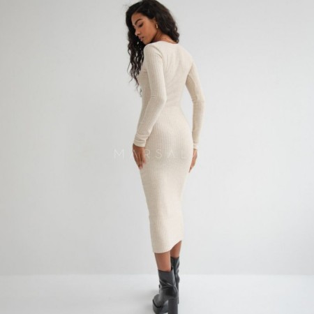 Oprijeta obleka PILAR Beige - By Marsala