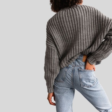 Pleten pulover za ženske Belfort Grey - By Marsala