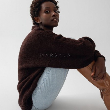 Pleten pulover Rivero Brown - By Marsala