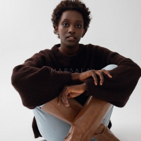 Pleten pulover Rivero Brown - By Marsala