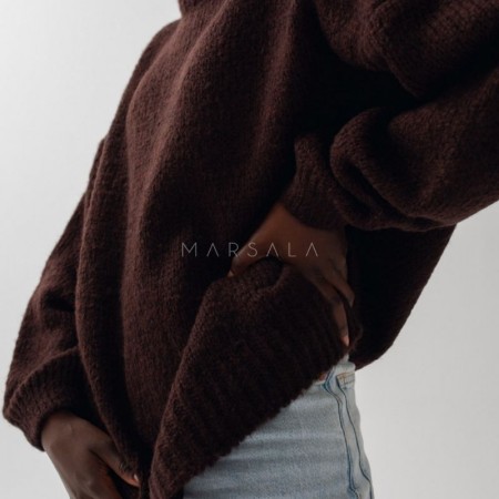 Pleten pulover Rivero Brown - By Marsala
