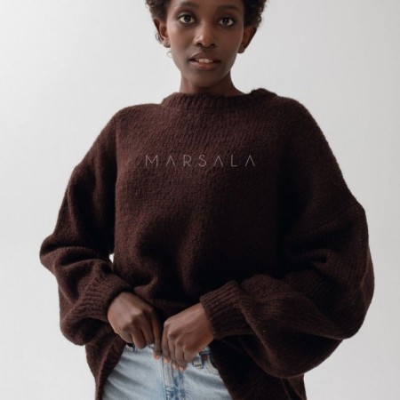 Pleten pulover Rivero Brown - By Marsala