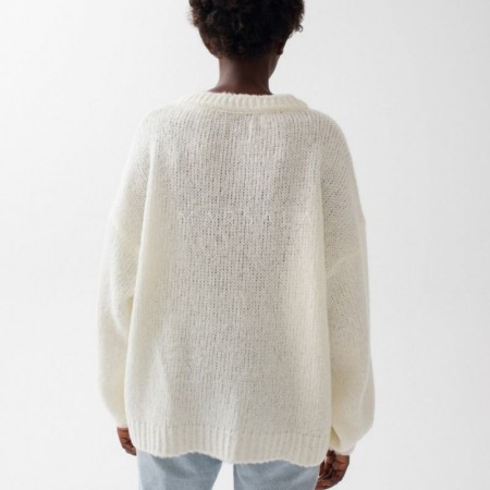 Pleten pulover Rivero White - By Marsala
