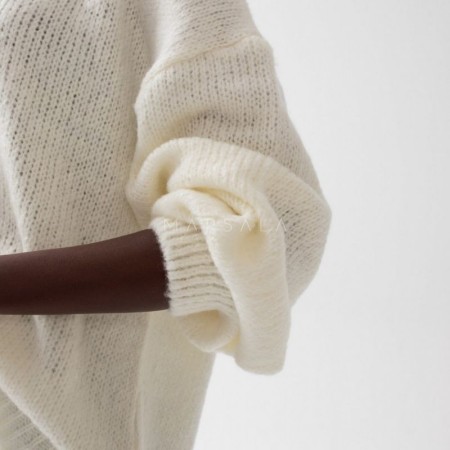 Pleten pulover Rivero White - By Marsala