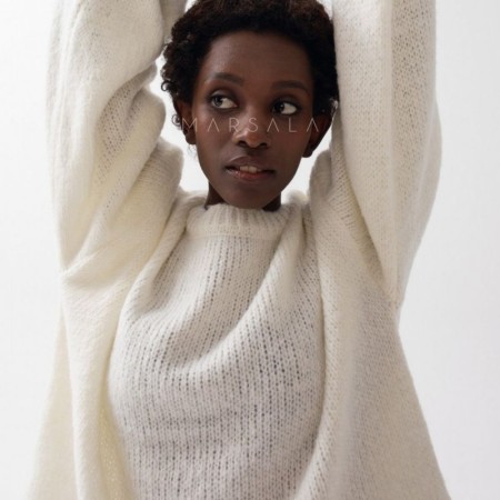 Pleten pulover Rivero White - By Marsala