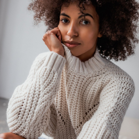 Pleten pulover za ženske Venezia Ecru - Marsala