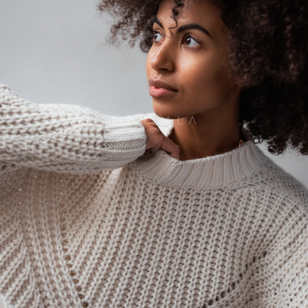 Pleten pulover za ženske Venezia Ecru - Marsala