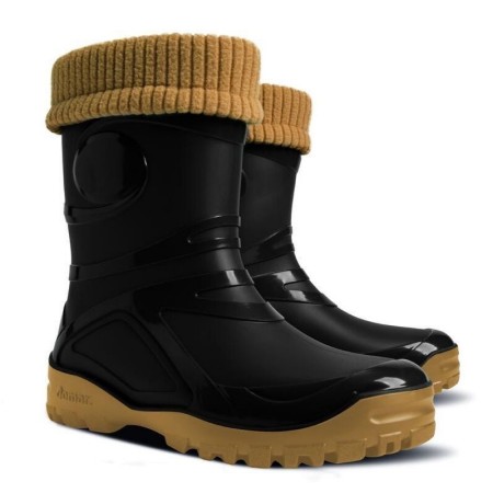 Dežno - zimski škornji z volnenim vložkom Young fur Black - Demar