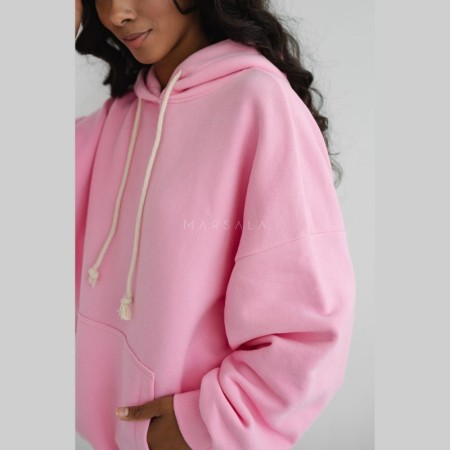 Pulover s kapuco EVANS Pink - By Marsala