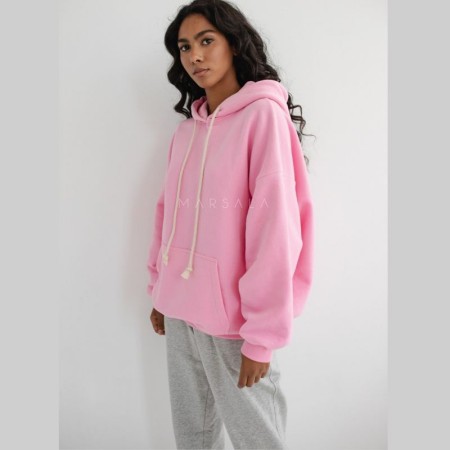 Pulover s kapuco EVANS Pink - By Marsala