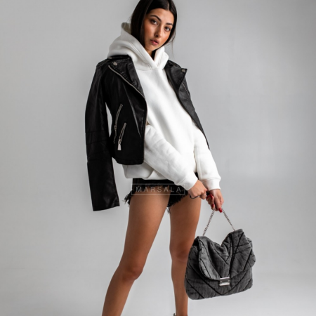 Pulover s kapuco BASIC Ecru - By Marsala