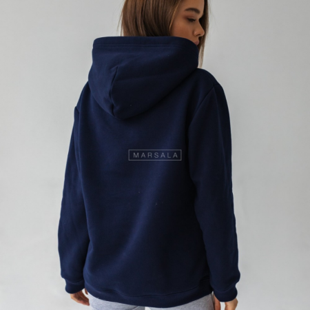 Pulover s kapuco BASIC Evening Blue - By Marsala