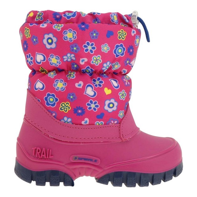 Zimski škornji za punce z volno MAJA v roza barvi - Spirale