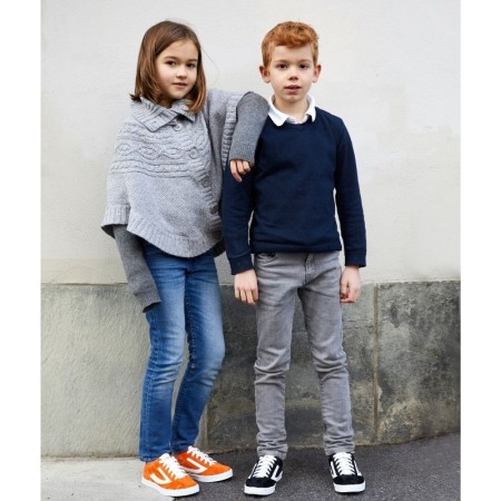 Usnjene superge za otroke Retro Trim Black - Viking