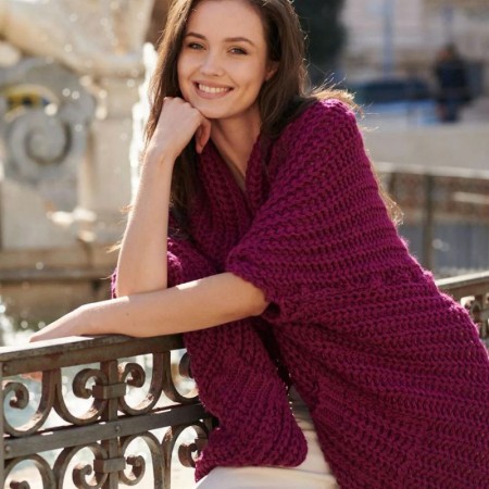 Dolga pletena jopa za ženske Viva Magenta - Naoko