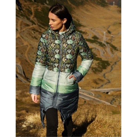 Daljša zimska bunda za ženske v potisku Morning Fog - Naoko