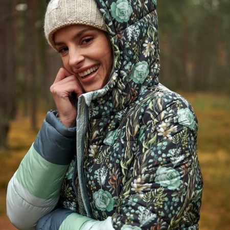 Daljša zimska bunda za ženske v potisku Morning Fog - Naoko