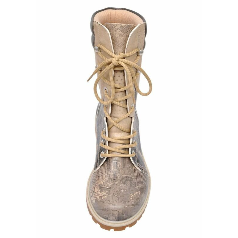 Podloženi visoki škornji s potiskom WELCOME TO NEW YORK za ženske visoki - DOGO