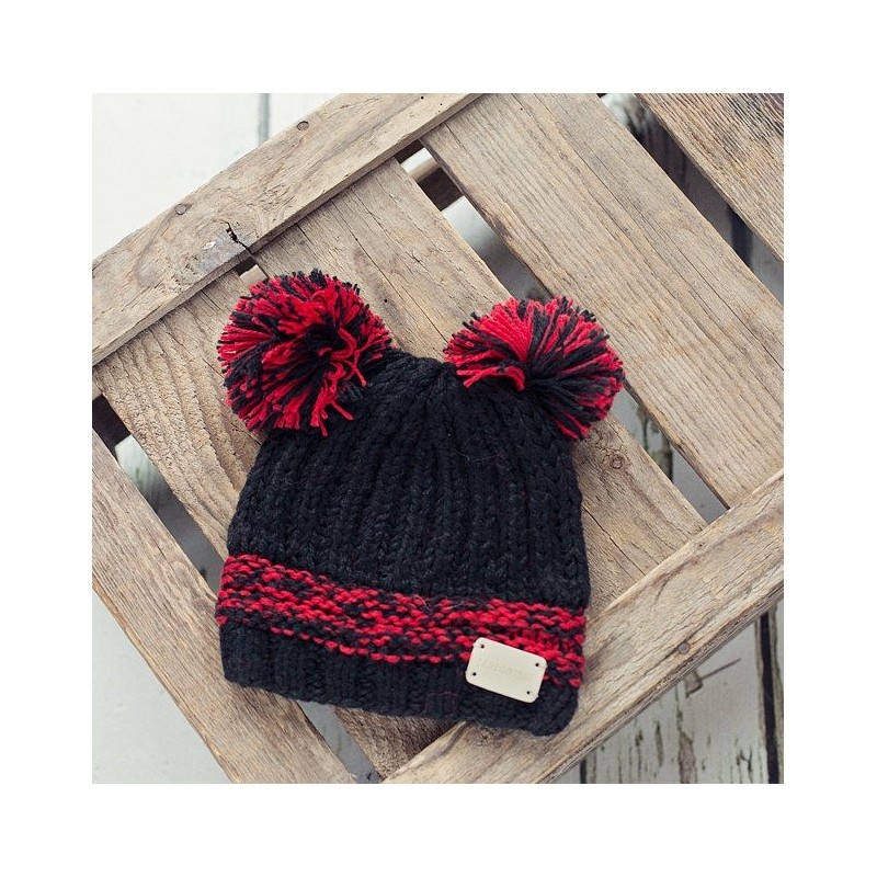 Zimska kapa za otroke Black Double Bobble hat - Blade&Rose