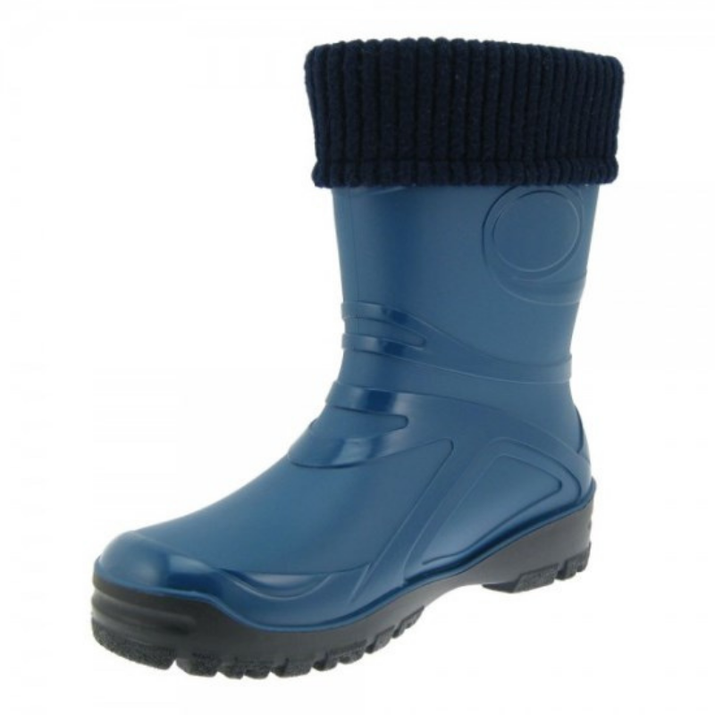 Podloženi dežni škornji Young Fur Blue - Demar