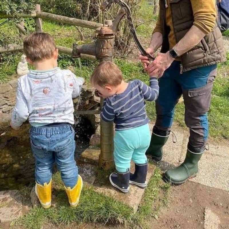 Dežni škornji Jolly iz naravne gume v modri barvi za otroke - Viking