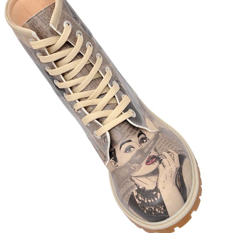 Podloženi škornji s potiskom Go Back to Being Yourself za punce in ženske - DOGO