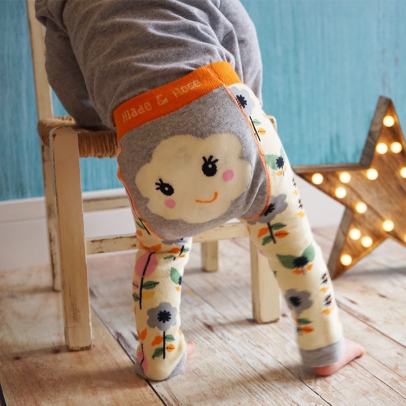 Bombažne legice za deklice FLOWER FACE - Blade & Rose