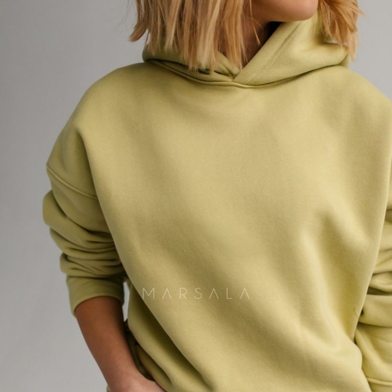 Pulover s kapuco CARDIFF Green apple - By Marsala