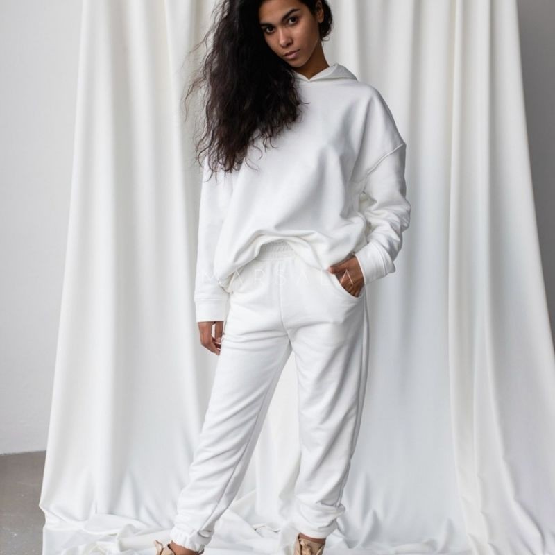 Pulover s kapuco CARDIFF Off white - By Marsala