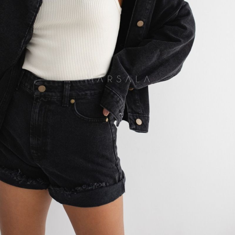 Jeans kratke hlače Black - By Marsala

