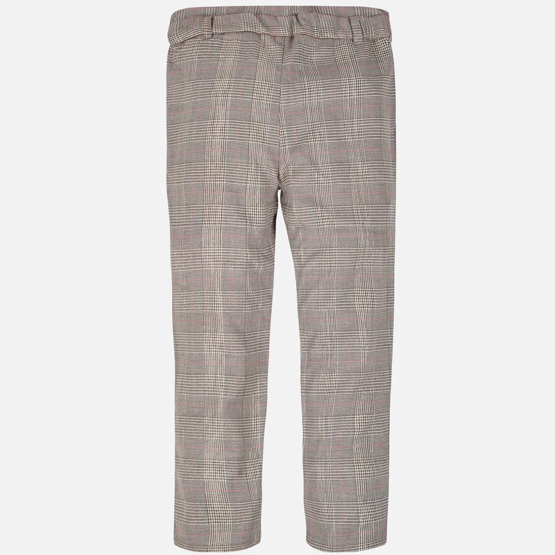 Karirane smeđe hlače za cure stražnja - Mayoral