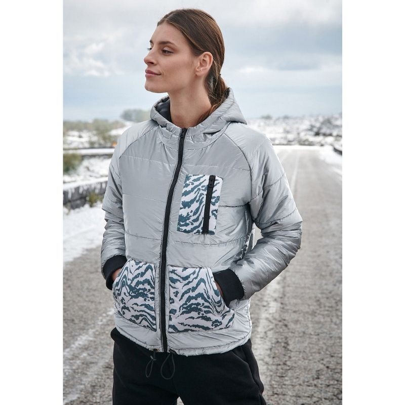 Krajša športna jakna Starry Night v srebrni barvi za ženske - Naoko