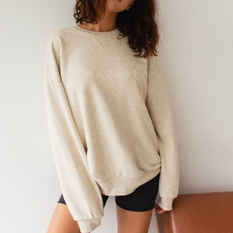 Lahek pulover iz konopljinih vlaken Basket v Hemp Beige barvi - Marsala