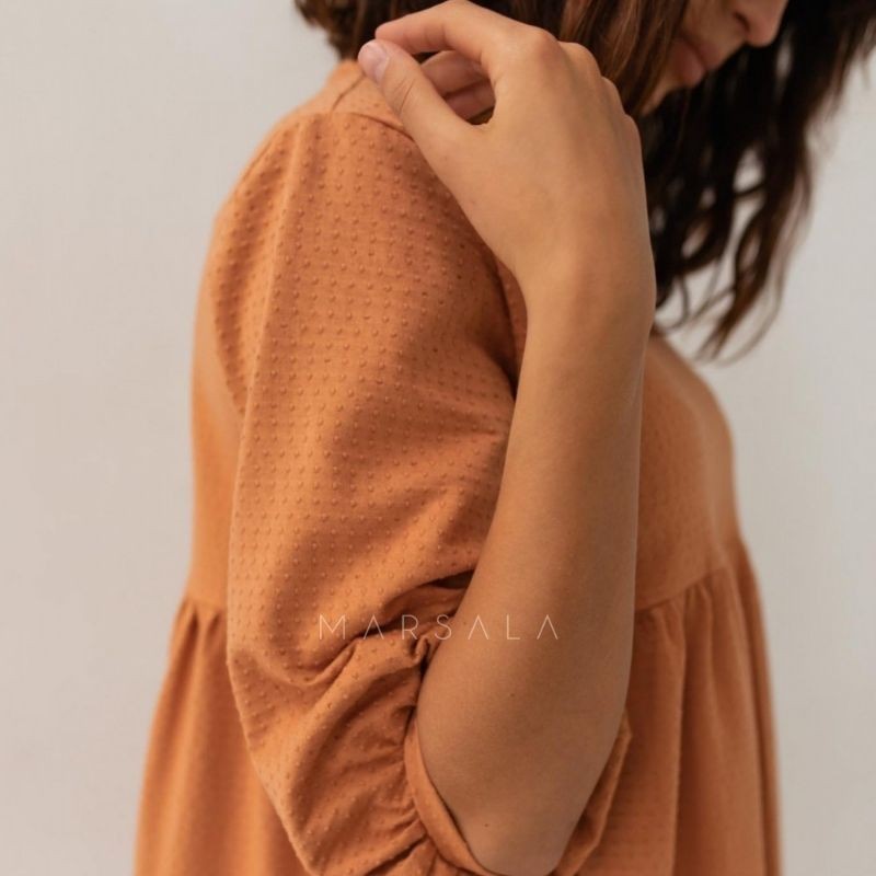 Bombažna, lahkotna obleka Blush Orange - By Marsala