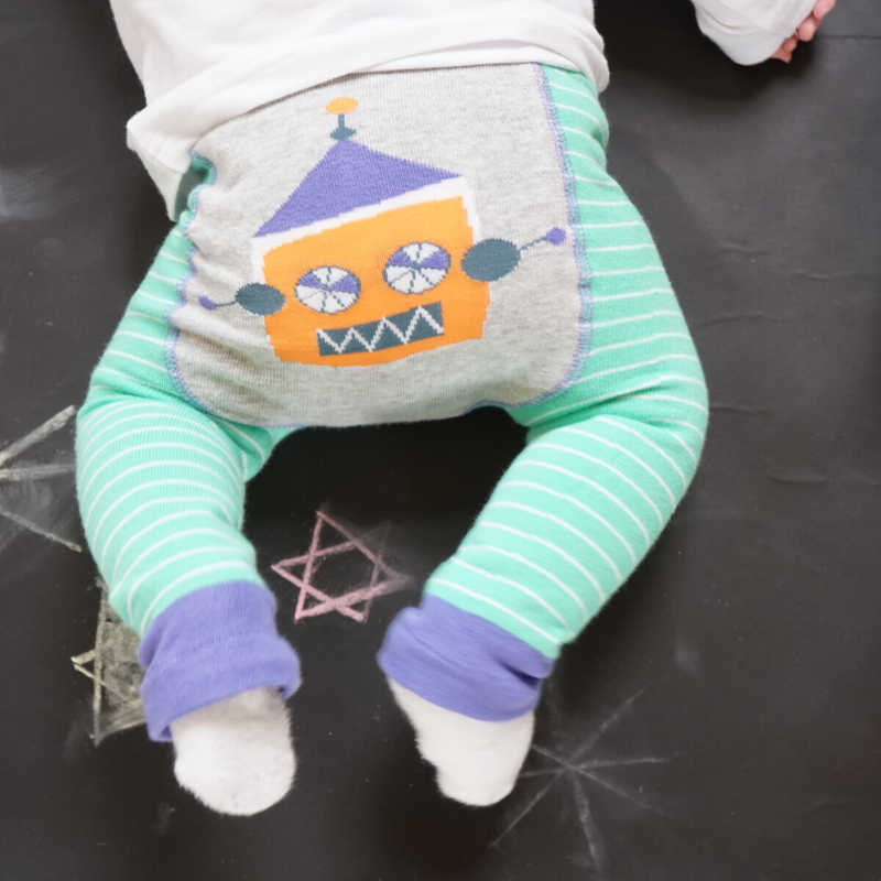 Bombažne legice za dečke z motivom SCETCHY ROBOT - Blade