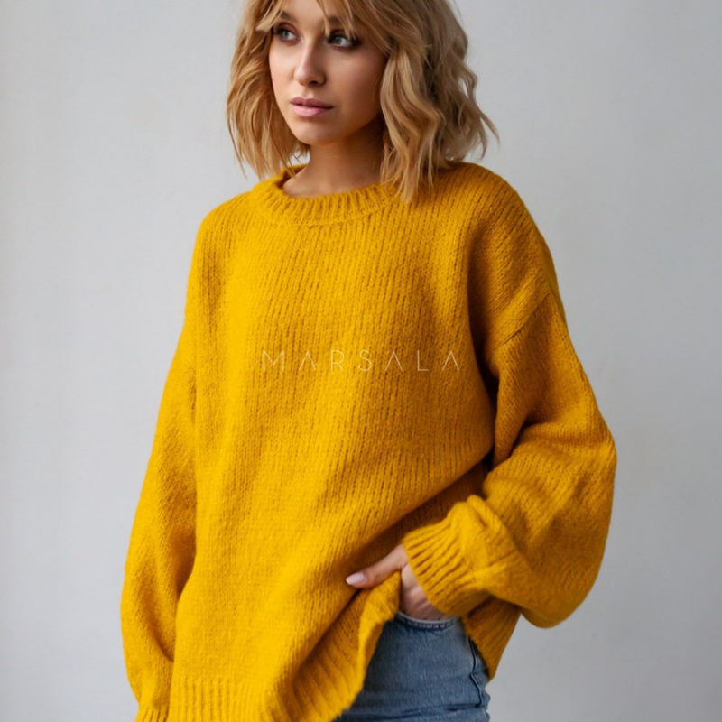 Udoben in mehak pulover za ženske Rivero Mustard - Marsala