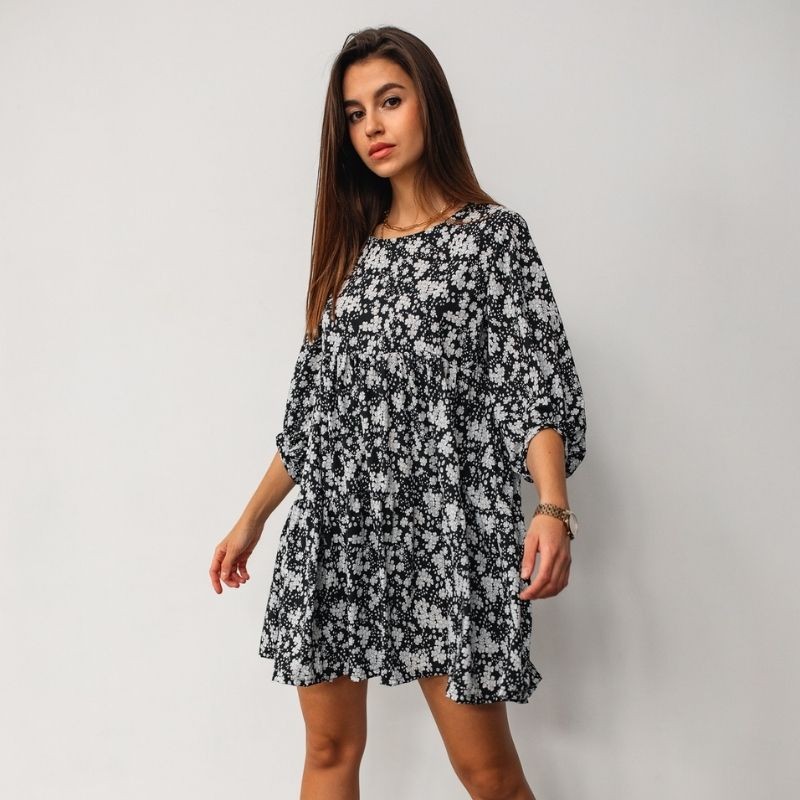 Lahkotna obleka Blush Black and white - By Marsala