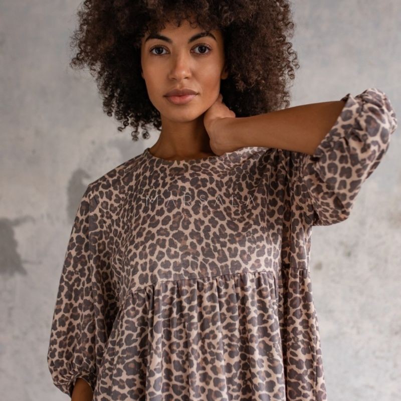 Lahkotna obleka Blush Leopard - By Marsala