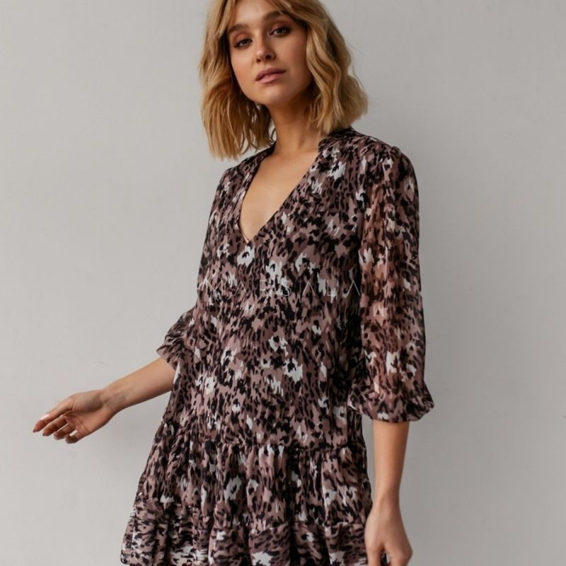 Lahkotna obleka Femi Shades of brown- By Marsala