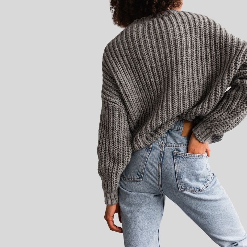 Pleten pulover za ženske Belfort Grey - By Marsala