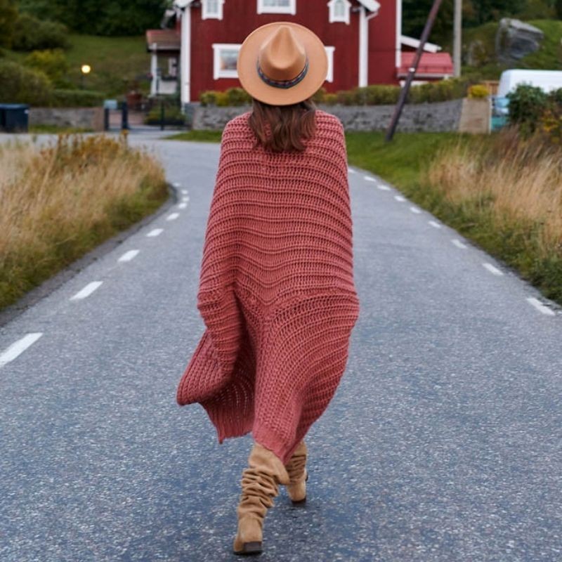 Dolga pletena jopa Spice It Up za ženske - Naoko