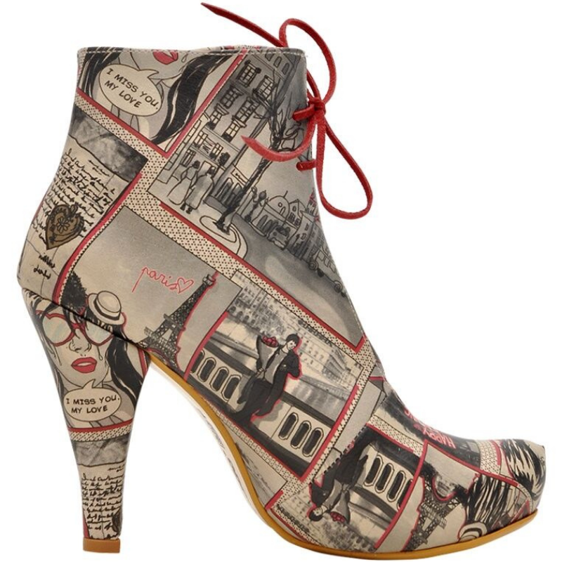 Potiskani gležnjarji s peto LOVE IN PARIS - DOGO