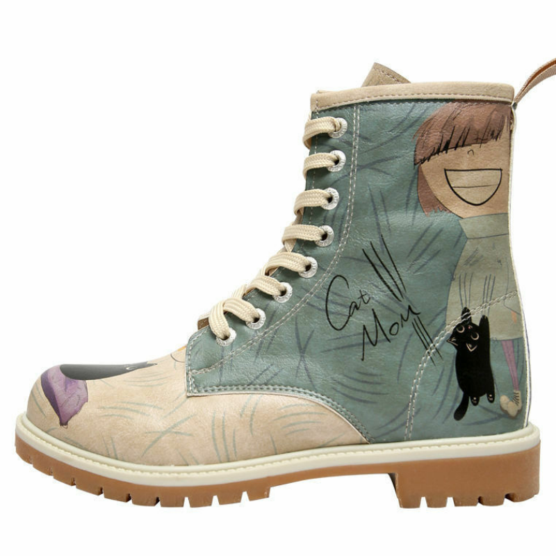 Podloženi škornji s potiskom CAT MOM - DOGO