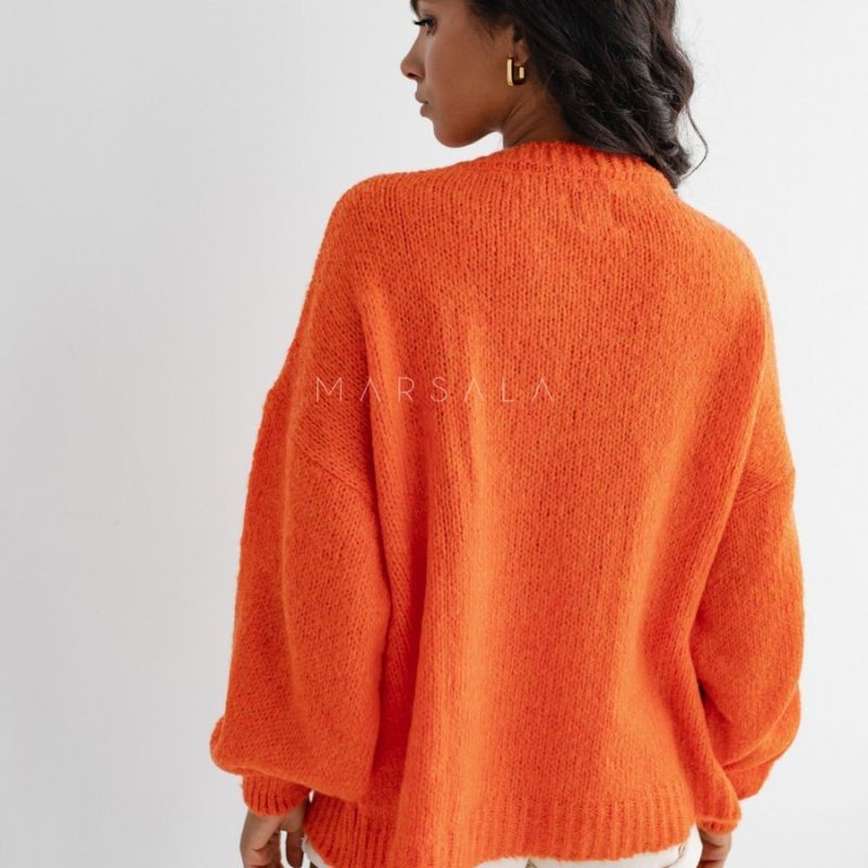 Pleten pulover Rivero Flame Orange - By Marsala