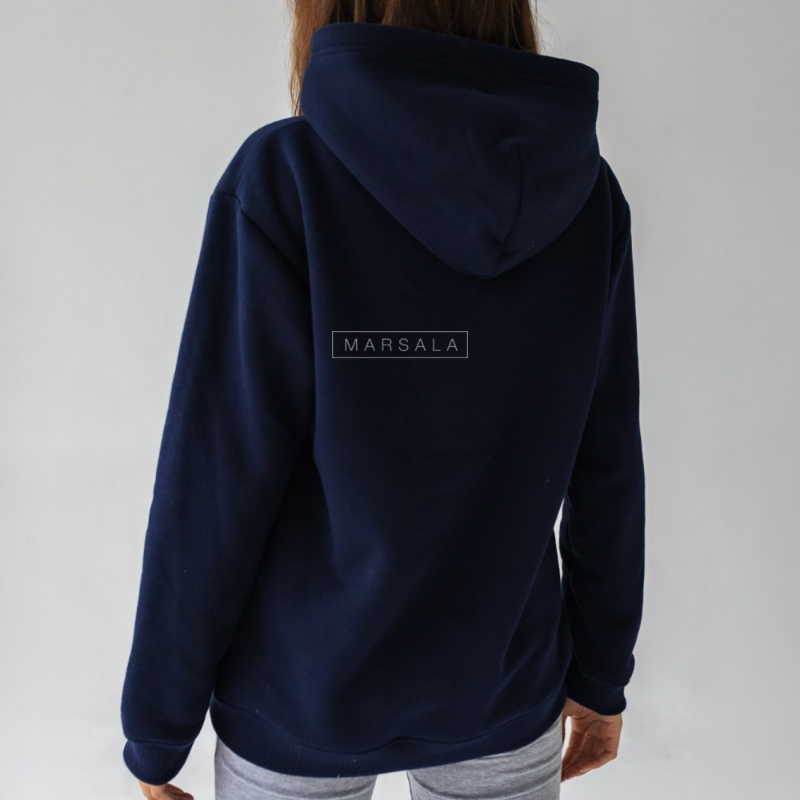 Pulover s kapuco BASIC Evening Blue - By Marsala