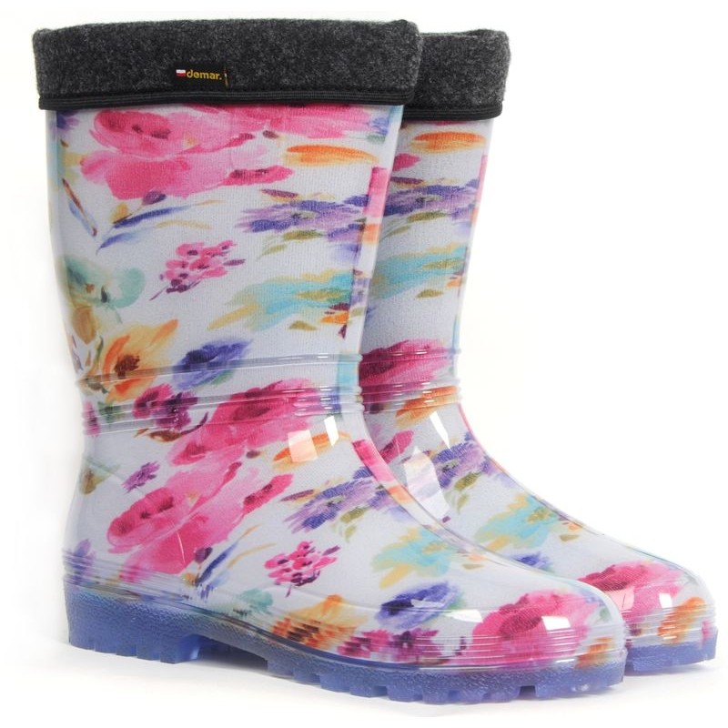 Čizma za kišu s umetkom Roses za žene - Demar